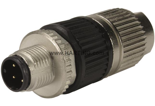 circular Connector w. Harax M12 L4 M